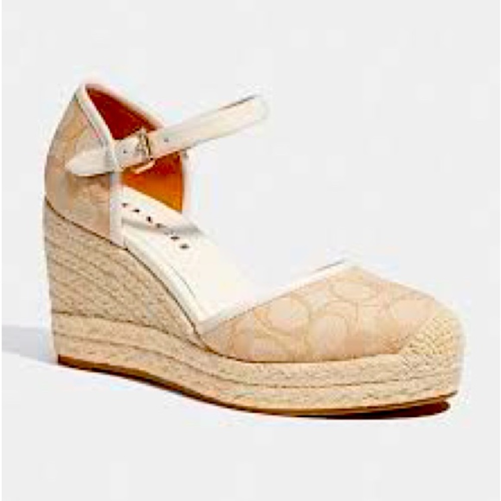 Coach Cream Espadrille Wedges